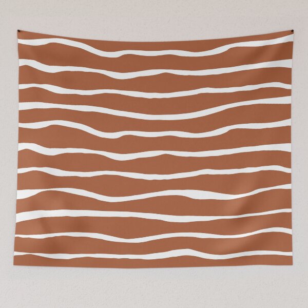 Item preview, Organic Stripes Pattern Deep Clay Rust Terracotta and White designed and sold by kierkegaard.