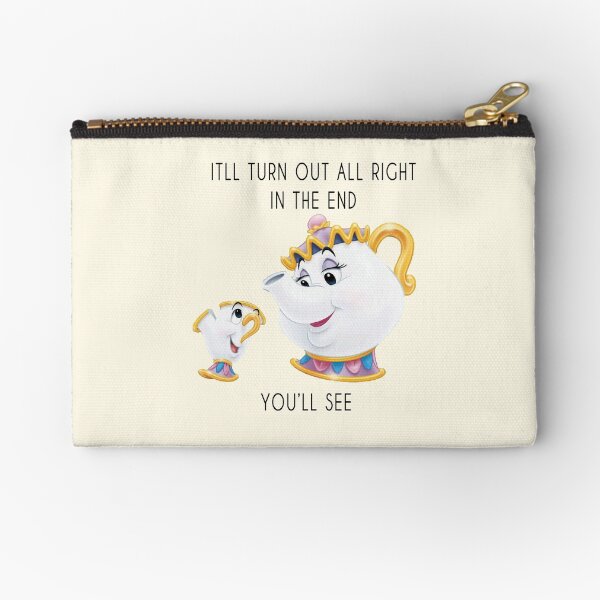 Mrs. Pots Beauty and the Beast Quote Zipper Pouch