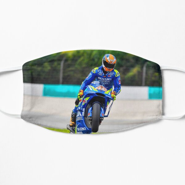 Álex Rins making a wheelie Mask
