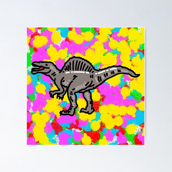 Item preview, Spinosaurus Pop Colour/Color Tie Dye Background Indie designed and sold by IBMClothing.