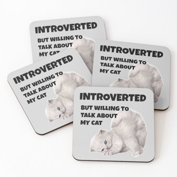 Item preview, Even introverts are happy to discuss their cats designed and sold by PaperDreamPod.
