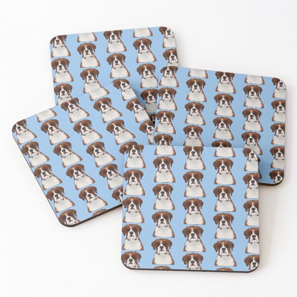 Item preview, Boxer Dog Portrait - Pattern - Blue designed and sold by JadeMadeThis.