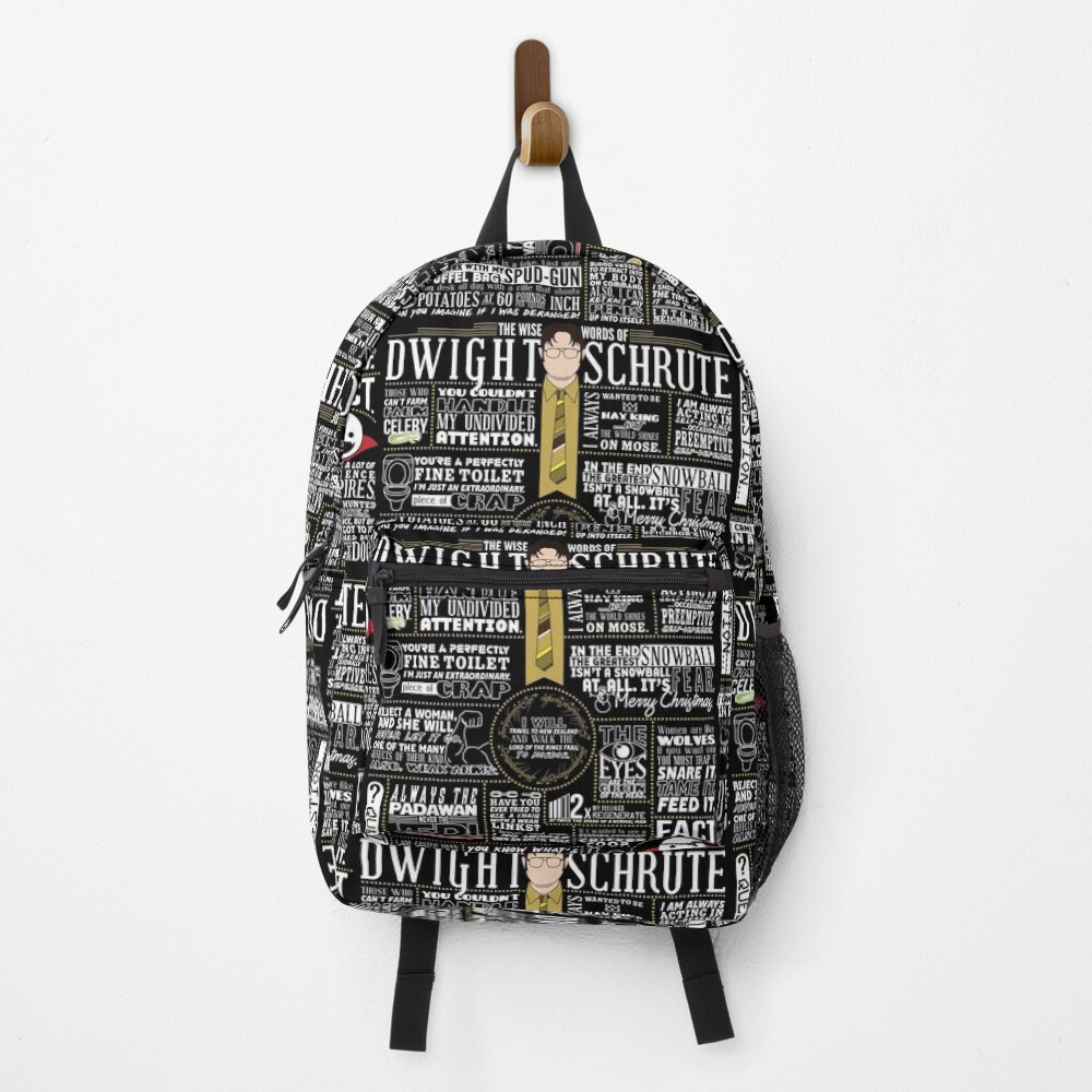 The Wise Words of Dwight Schrute (Dark Tee) Backpack