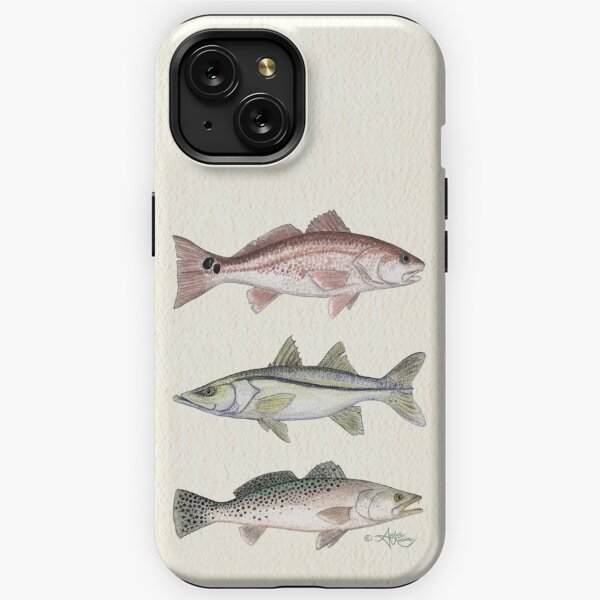 "Inshore Slam" by Amber Marine ~ watercolor redfish, snook, and trout art, © 2013 iPhone Tough Case