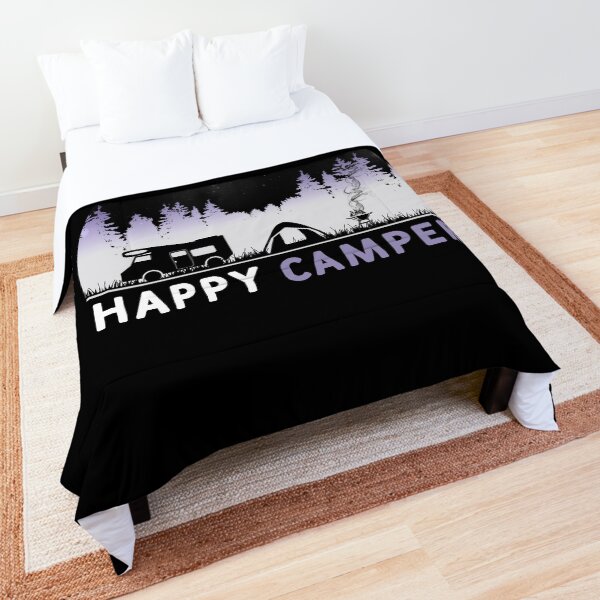Happy Camper, special gift for Campers or Van lifers, Modern Nomads, Van Lovers, Mountaineers Comforter