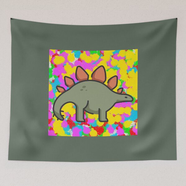 Item preview, Stegosaurus Pop Colour/Color Tie Dye Background Funky designed and sold by IBMClothing.