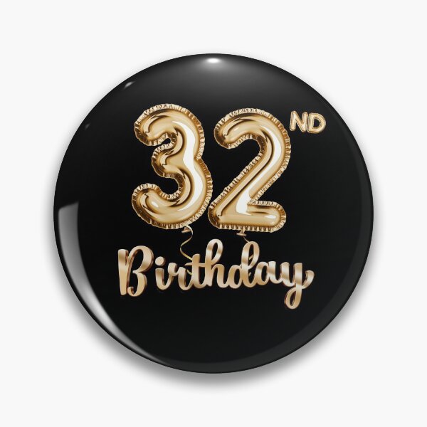 Item preview, 32nd Birthday Gifts - Party Balloons Gold designed and sold by betternotes.