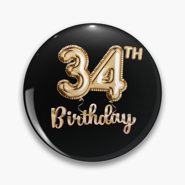 Item preview, 34th Birthday Gifts - Party Balloons Gold designed and sold by betternotes.