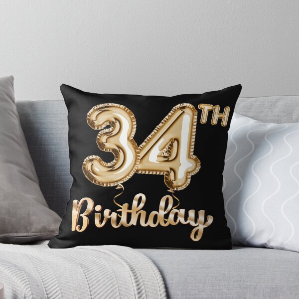 Item preview, 34th Birthday Gifts - Party Balloons Gold designed and sold by betternotes.