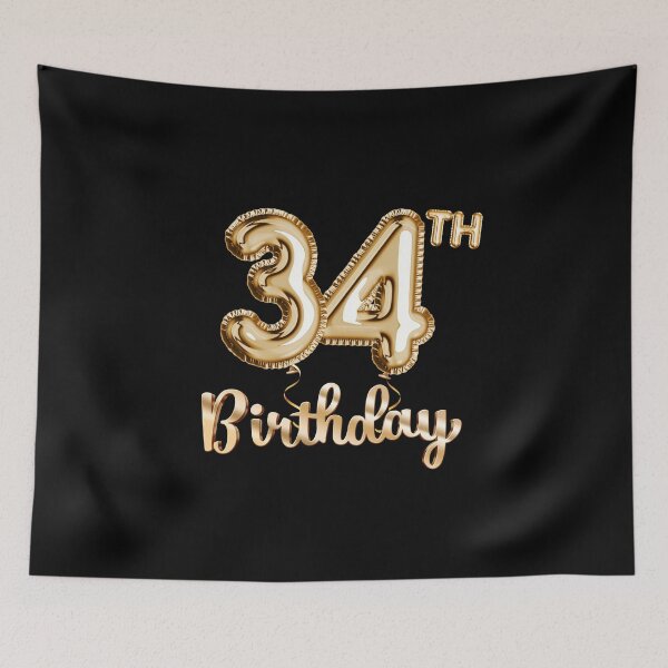 Item preview, 34th Birthday Gifts - Party Balloons Gold designed and sold by betternotes.
