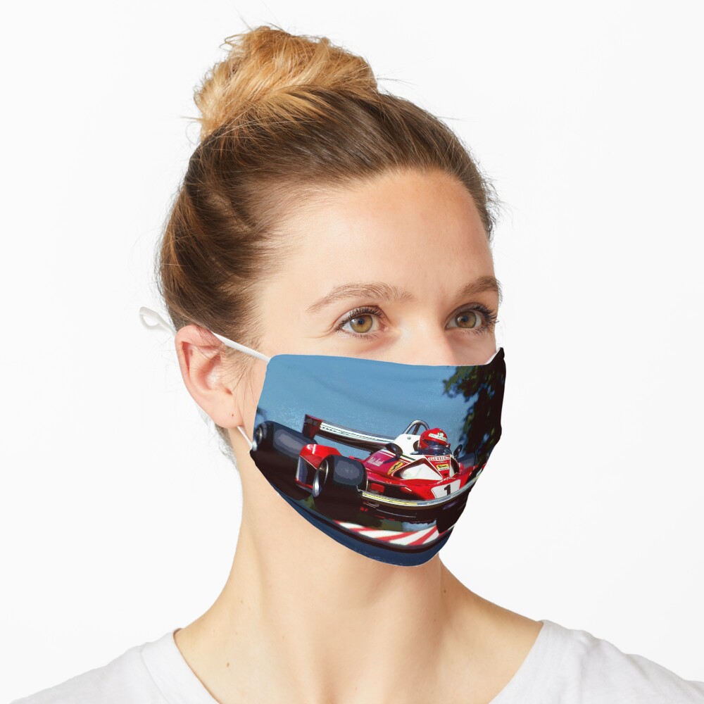 Masque « Niki Lauda saute dans sa voiture de Formule 1 de 1976»