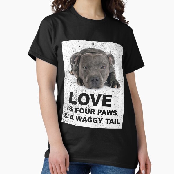 Item preview, Love is 4 paws & waggy tail Blue Staffordshire Bull Terrier designed and sold by DSBE Designs.
