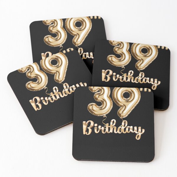 Item preview, 39th Birthday Gifts - Party Balloons Gold designed and sold by betternotes.