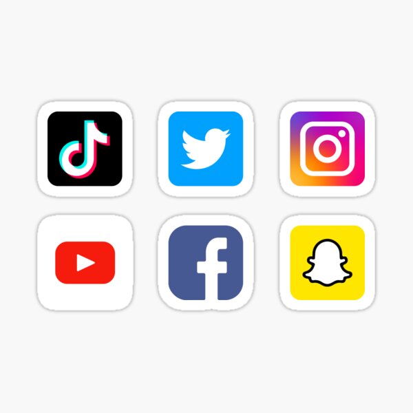 Social Media Applications Icons Sticker