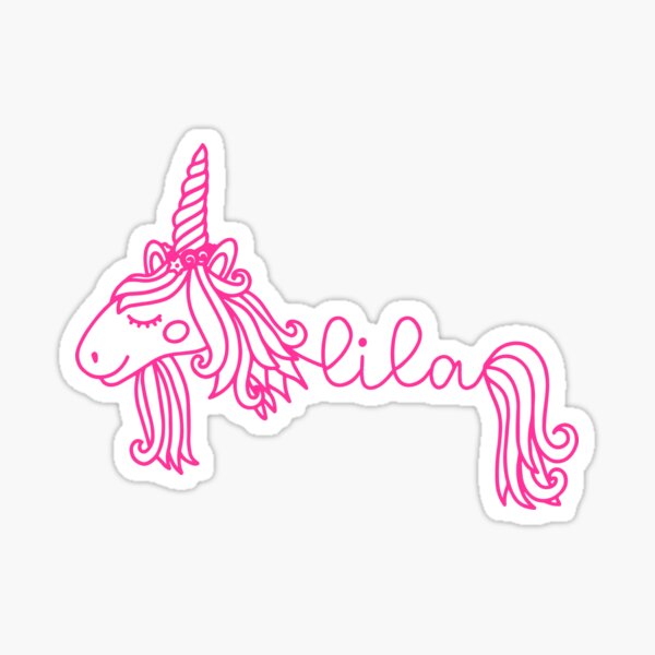Item preview, Lila Pink Unicorn Personalized Girl Name designed and sold by JaneApril.