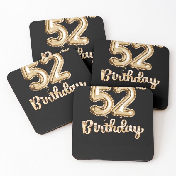 Item preview, 52nd Birthday Gifts - Party Balloons Gold designed and sold by betternotes.