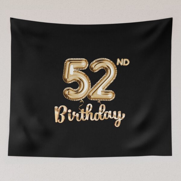 Item preview, 52nd Birthday Gifts - Party Balloons Gold designed and sold by betternotes.