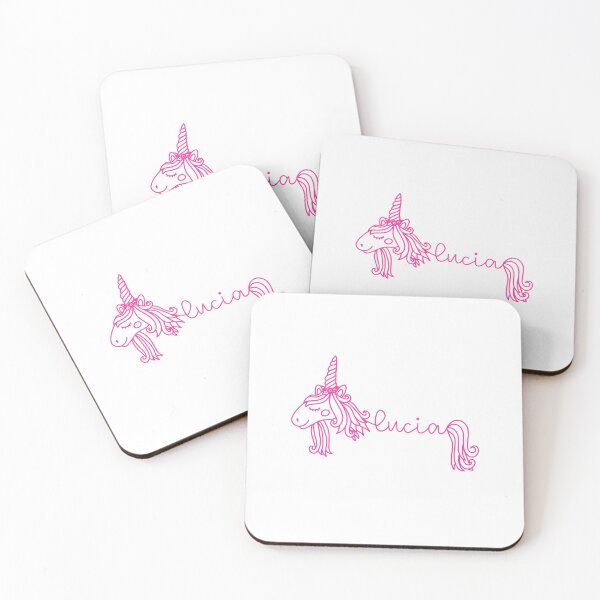 Item preview, Lucia Pink Unicorn Personalized Girl Name designed and sold by JaneApril.