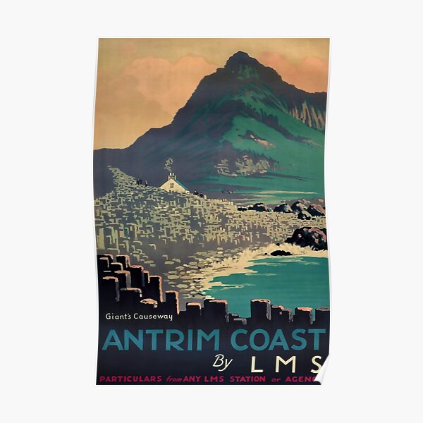 Antrim Coast vintage travel poster Poster