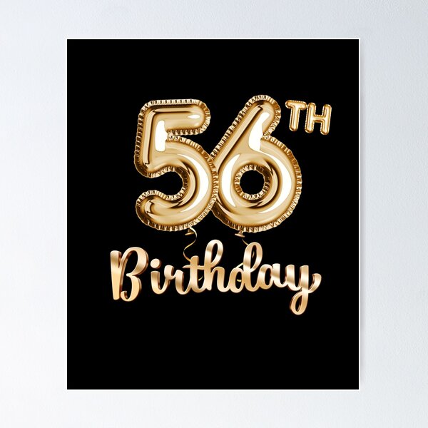 Item preview, 56th Birthday Gifts - Party Balloons Gold designed and sold by betternotes.