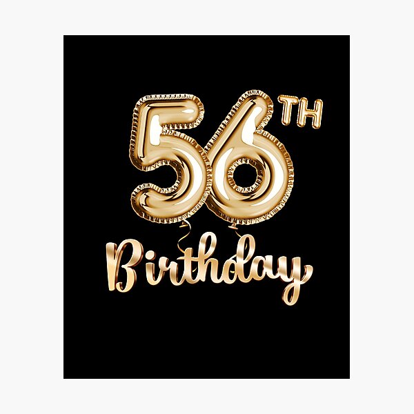 Item preview, 56th Birthday Gifts - Party Balloons Gold designed and sold by betternotes.