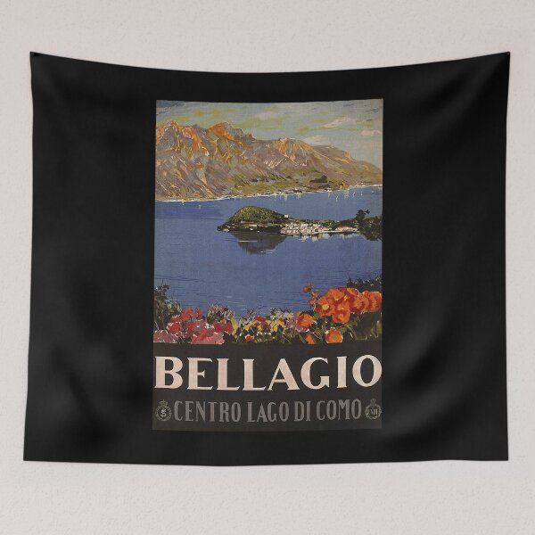 Item preview, Bellagio vintage travel poster designed and sold by stickart-marek.