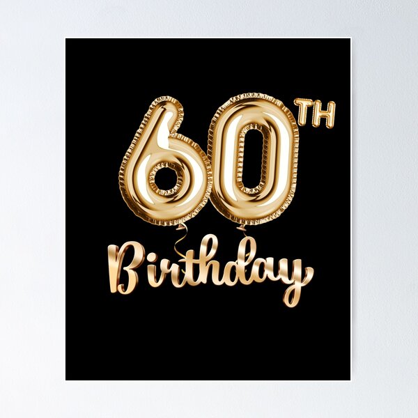 Item preview, 60th Birthday Gifts - Party Balloons Gold designed and sold by betternotes.