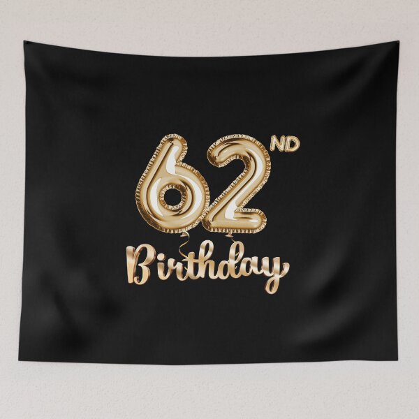 Item preview, 62nd Birthday Gifts - Party Balloons Gold designed and sold by betternotes.