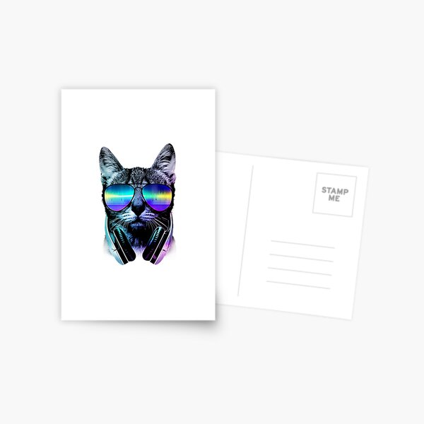 Cat With Headphones Stationery Redbubble - peace and harmony cat and wolf rpg roblox
