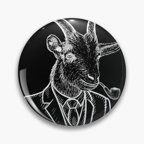 Item preview, Fraternal Studios - Goat - White on Black designed and sold by FraternalStudio.