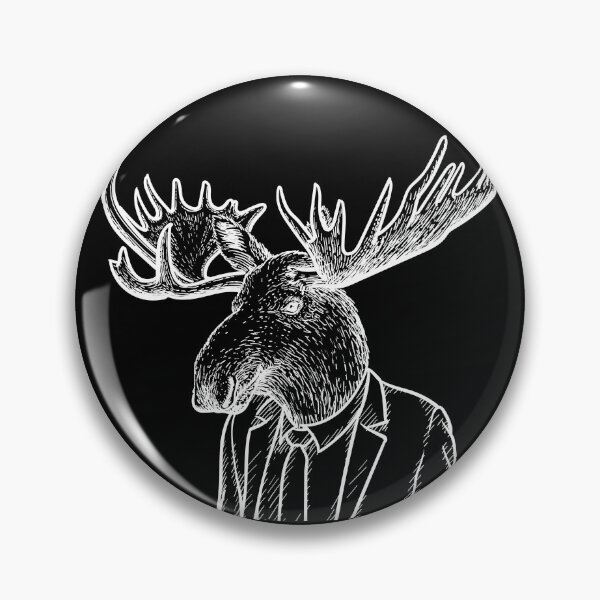 Item preview, Fraternal Studios - Moose - White on Black designed and sold by FraternalStudio.