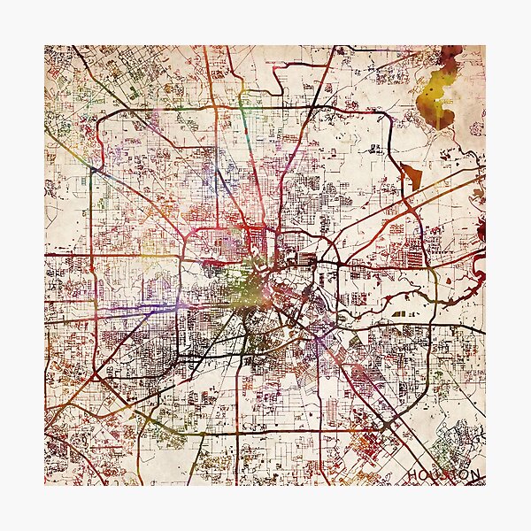 Houston Karte Fotodruck