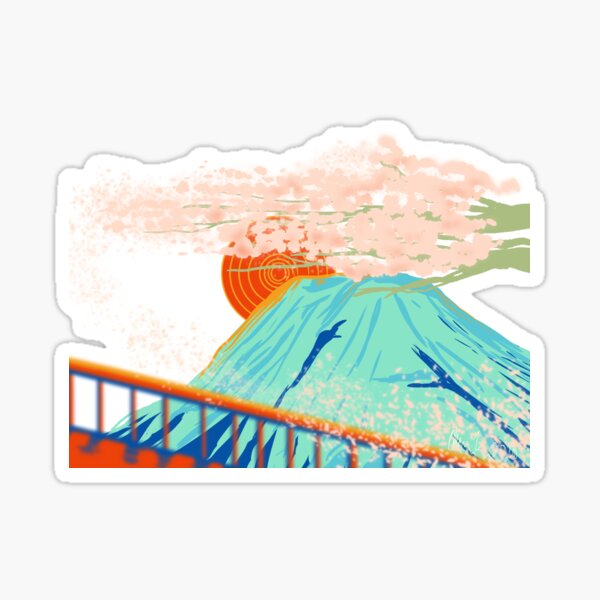 Spring over Fuji-san Sticker