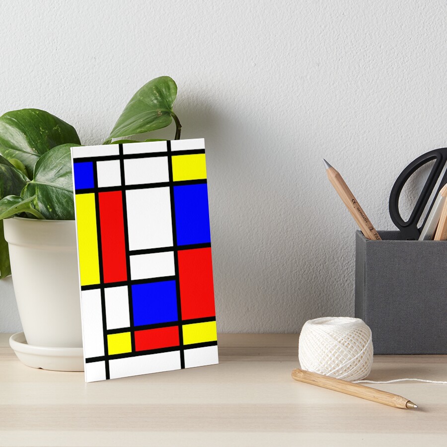 Piet Mondrian Composition 2 Color Block With Red Yellow And Blue