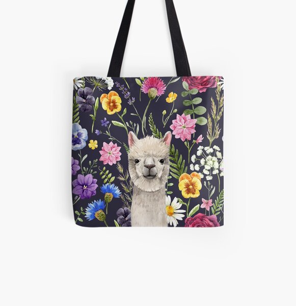 Wildflower Alpaca All Over Print Tote Bag