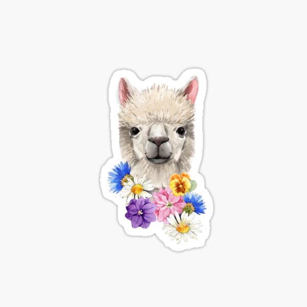 Wildflower Alpaca Sticker
