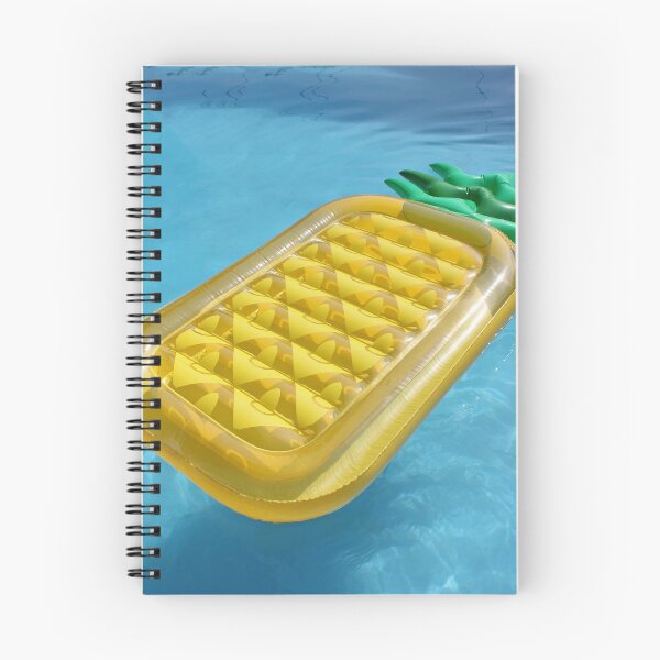 Item preview, Tropical summer pineapple pool floaty in blue water designed and sold by stina-bee.
