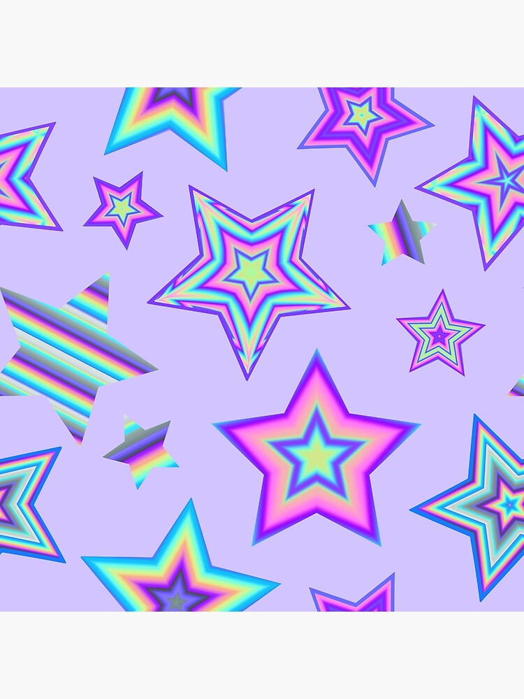Thumbnail 2 of 2, Postcard, Neon Electric Stars designed and sold by dinaaaaaah.
