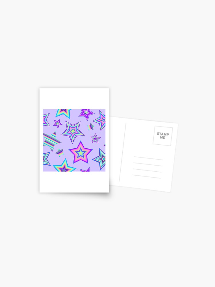 Thumbnail 1 of 2, Postcard, Neon Electric Stars designed and sold by dinaaaaaah.