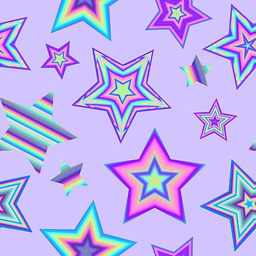 Artwork thumbnail, Neon Electric Stars by dinaaaaaah