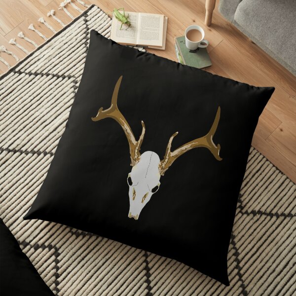 Buck Skull, Deer Skull Floor Pillow