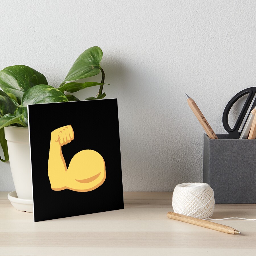 "Muscles emoji strongman" Art Board Print for Sale by ScrappyDesigns