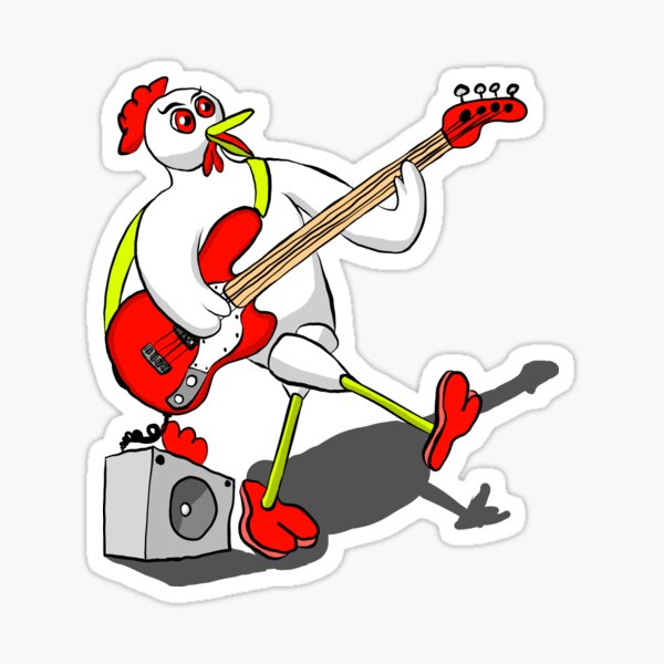 Chicken Bass Sticker