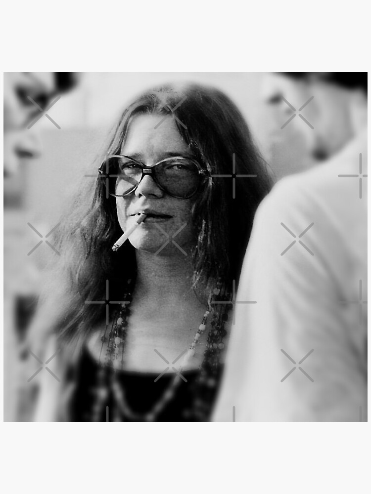 "B&W Janis Joplin" Sticker For Sale By Jenniedesu | Redbubble