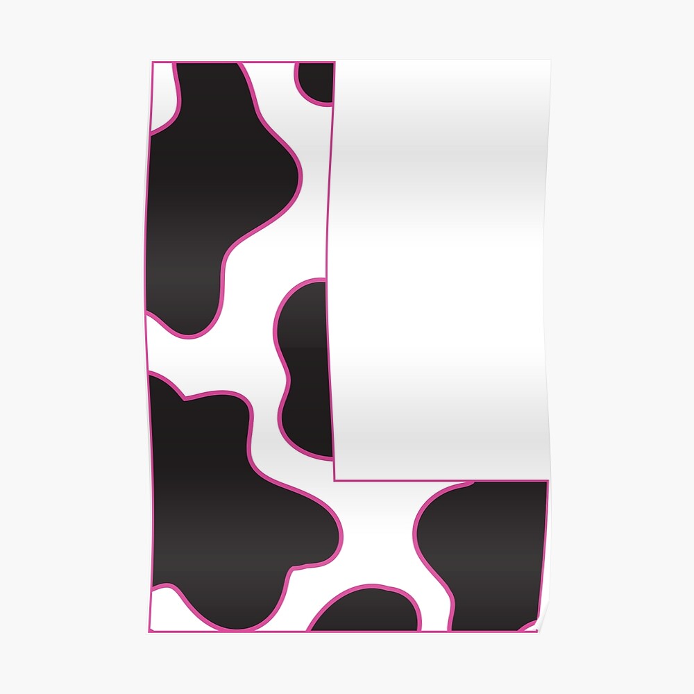 cow print letter L Art Print for Sale by keeganemma