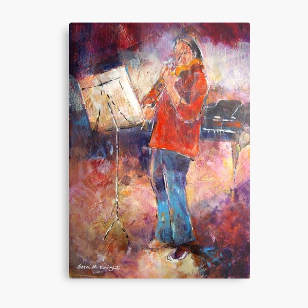 Violin Practice - Music Art Gallery Metal Print