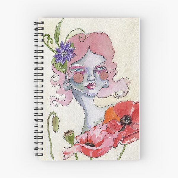 Item preview, Poppies - Stoic woman with poppy flowers and hair fascinator designed and sold by elasteel.