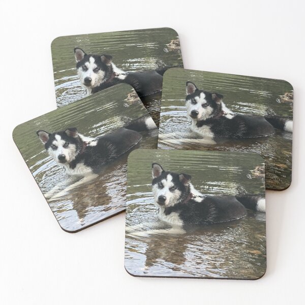 Item preview, Husky Puppy Laying in Water designed and sold by MGMDraws85.