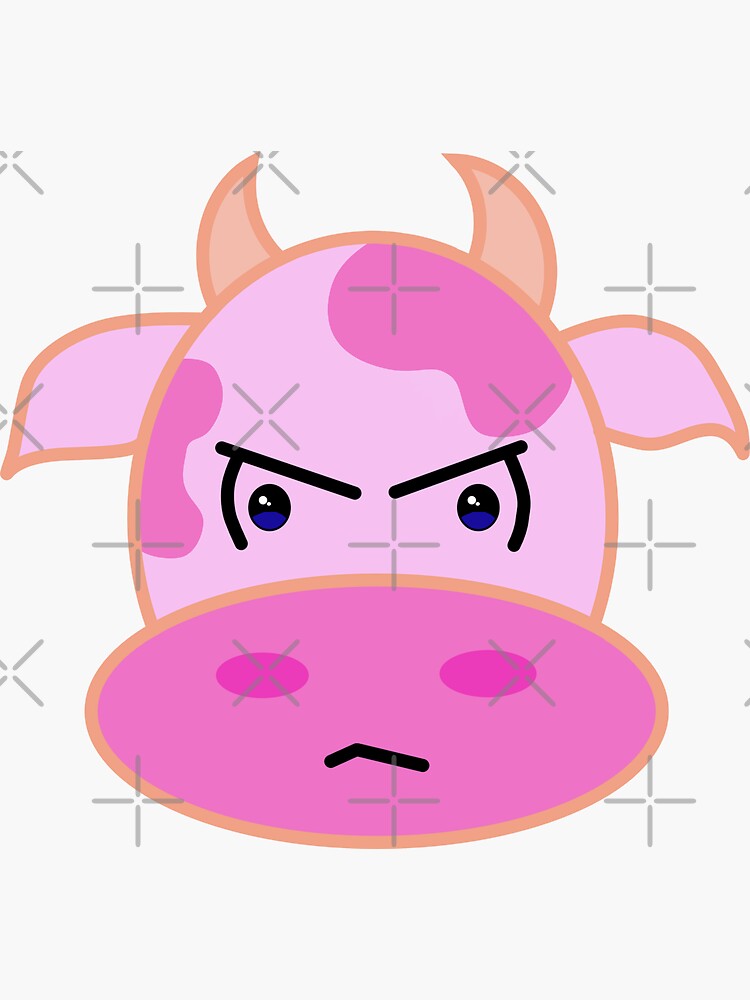 "Angry Strawberry Cow Emoji" Sticker for Sale by artzytoolz Redbubble