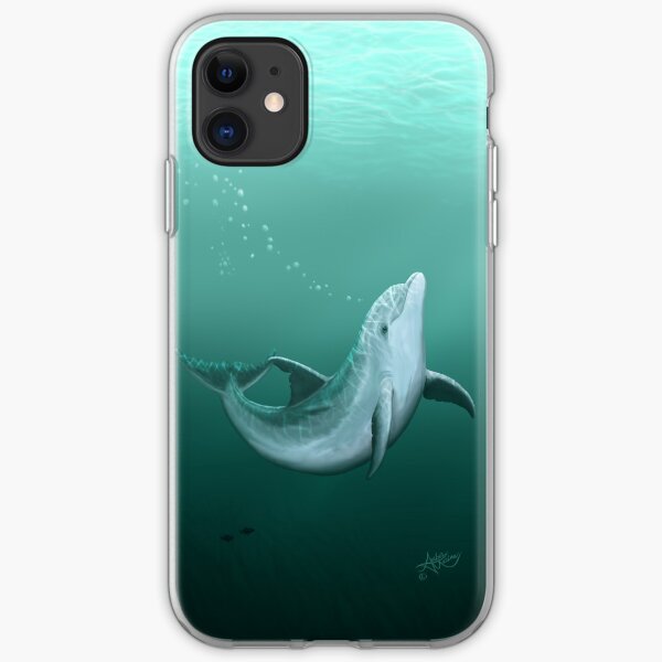 "Riversoul" by Amber Marine ~ Indian River Lagoon bottlenose dolphin art, © 2014 iPhone Soft Case